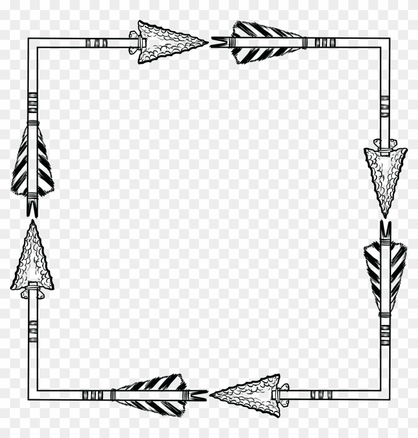 Free Clipart Of A Flint Arrow Square Shaped Frame - Olympic Pictograms Fencing #189335