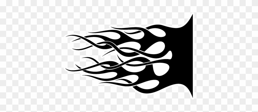 Bumper Stickers Car Tattoos Flames - Black And White Flame Vector Png #189359