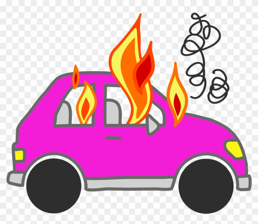 Cars - Car On Fire Cartoon #189386