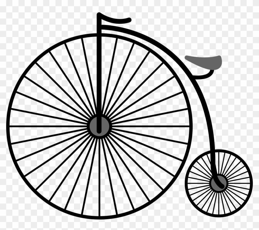 Clipart Penny Farthing Bicycle - Penny Farthing Line Drawing #189435