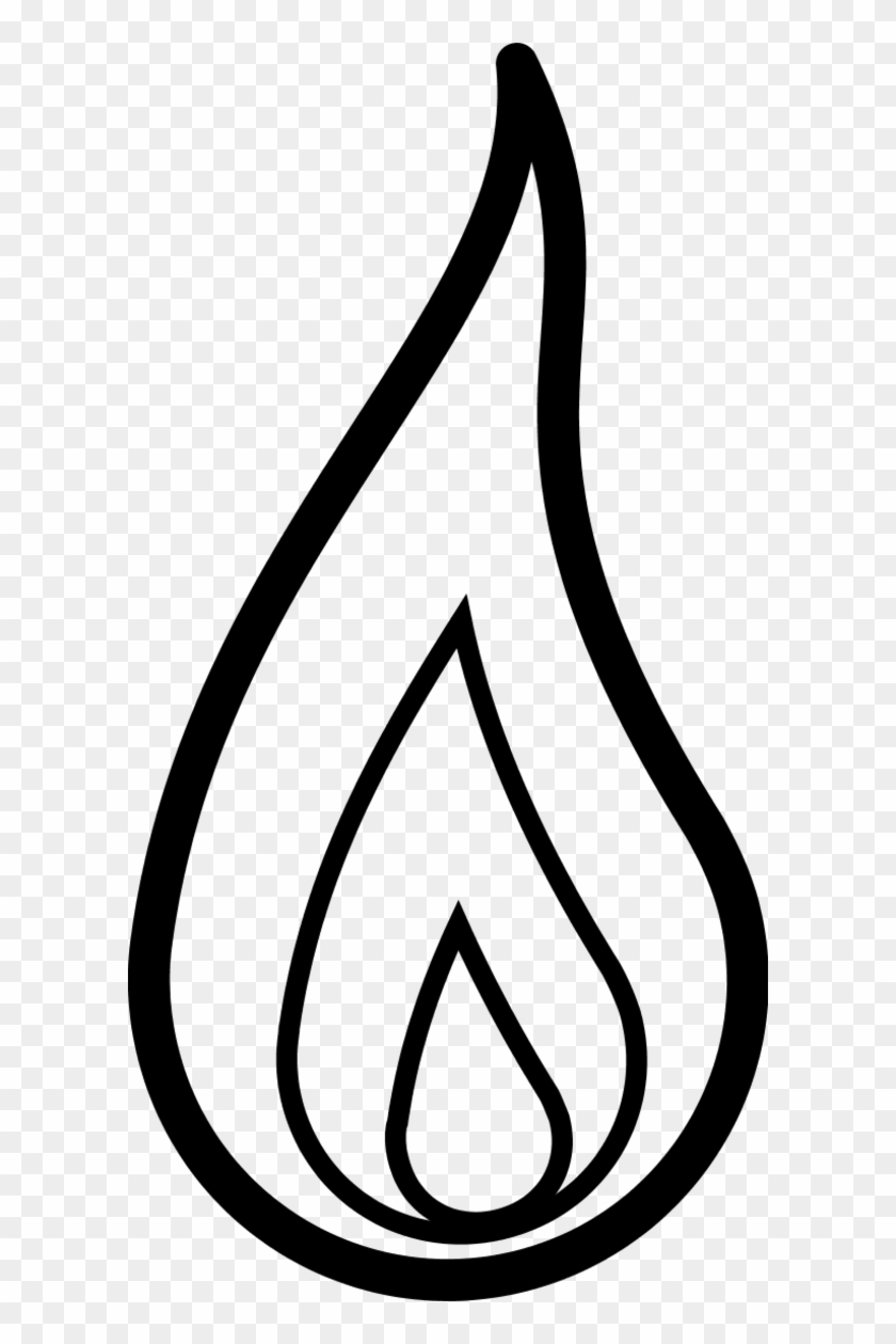 Flame Sketch - Flame Clipart Black And White #189438