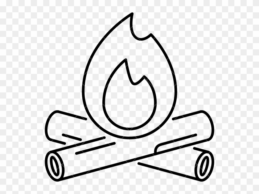 Simple Camp Fire Vector Icon - Simple Drawing Of A Fire #189443