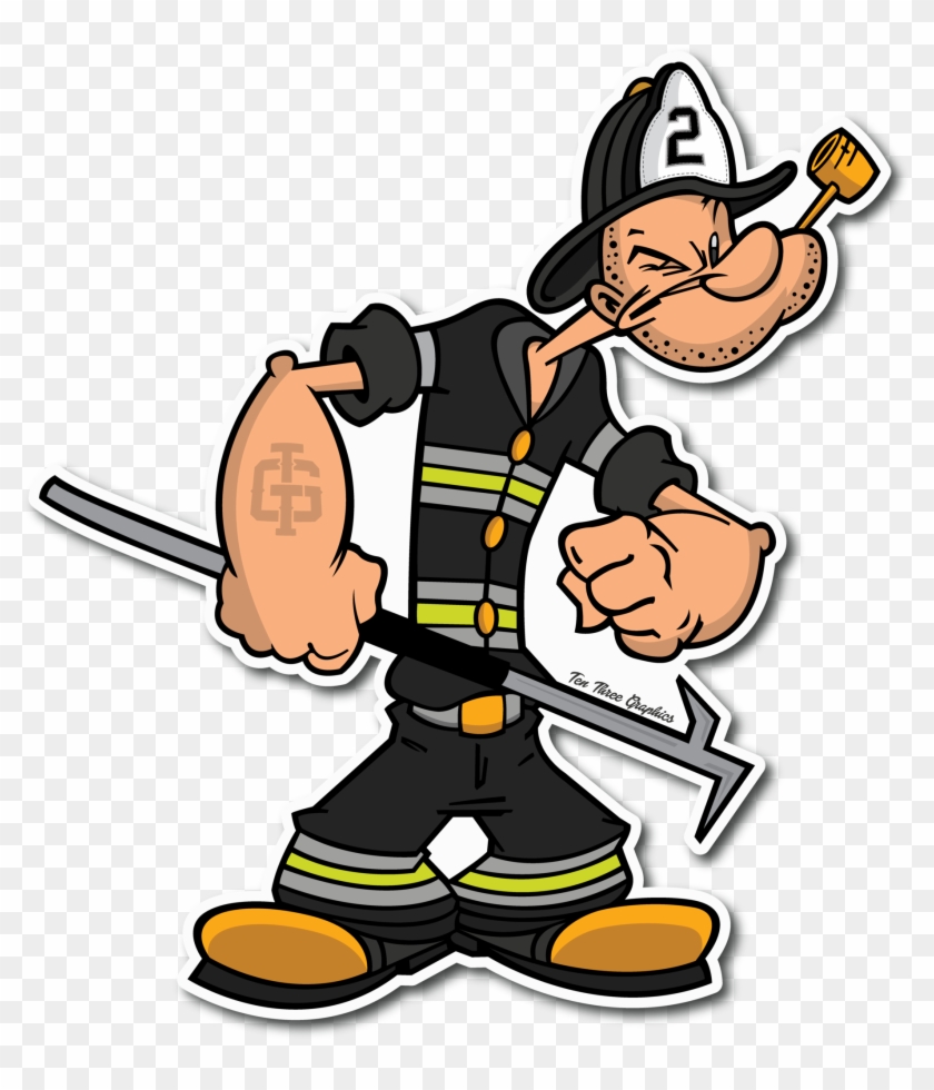 Firefighter Fire Department T-shirt Firefighting Fire - Popeye Firefighter #189709