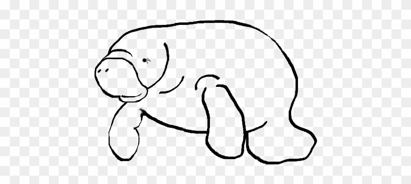 Manatee Clipart Black And White - Manatee Clipart #1103282