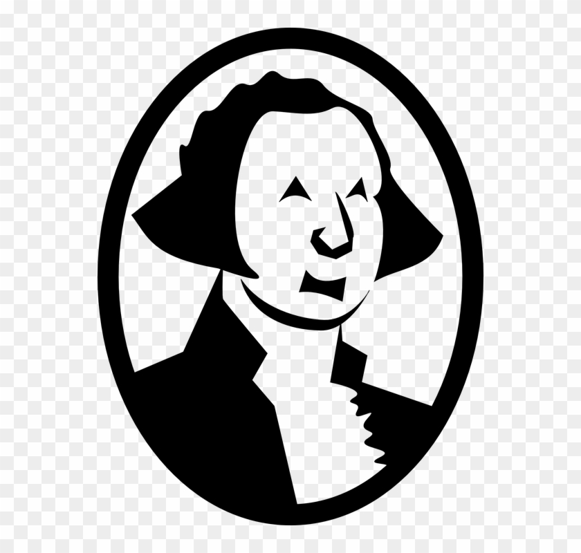 George Clipart Black And White, If You Like The Image - George Washington Portrait Shower Curtain #1103411