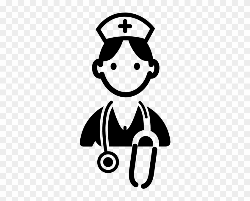 Nurse Symbol Clip Art - Nurse Clipart Black And White #1103416