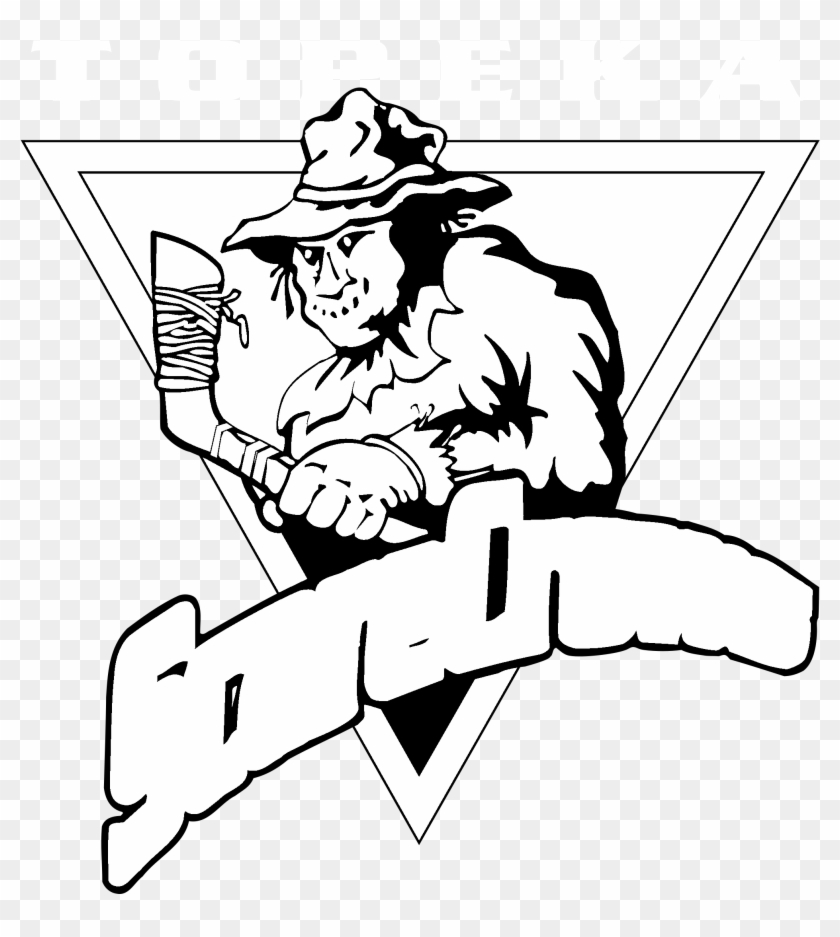 Topeka Scarecrows Logo Black And White - Cartoon #1103430