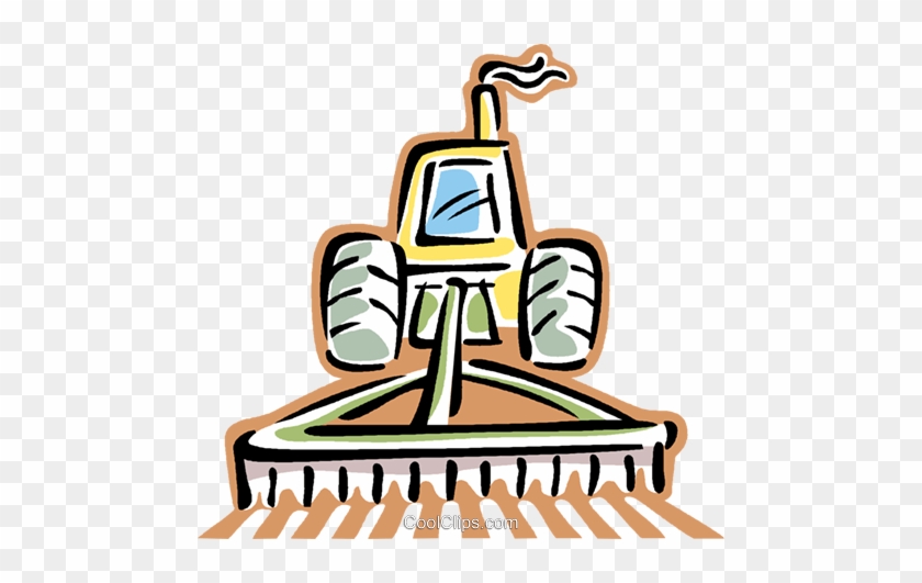 Tractor Plowing A Field Royalty Free Vector Clip Art - Plow Clip Art #1103431