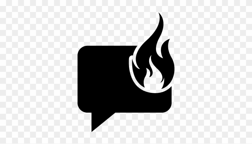 Speech Bubble With Fire Flame Vector - Fire Speech Bubble Png #1103978