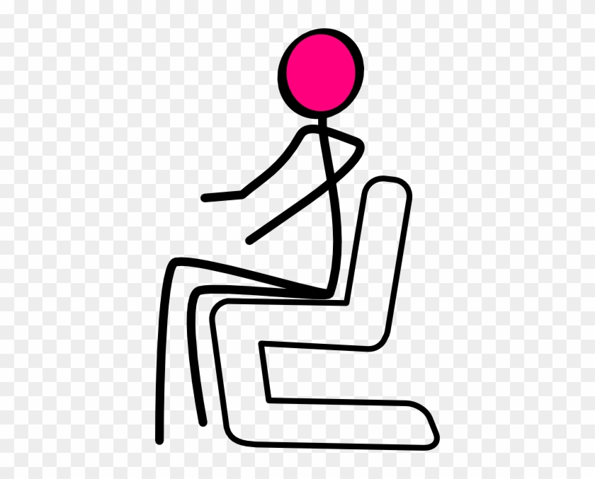 Seated Stick Person Pink Clip Art At Clker - Stick Figure Sitting Down #1104041
