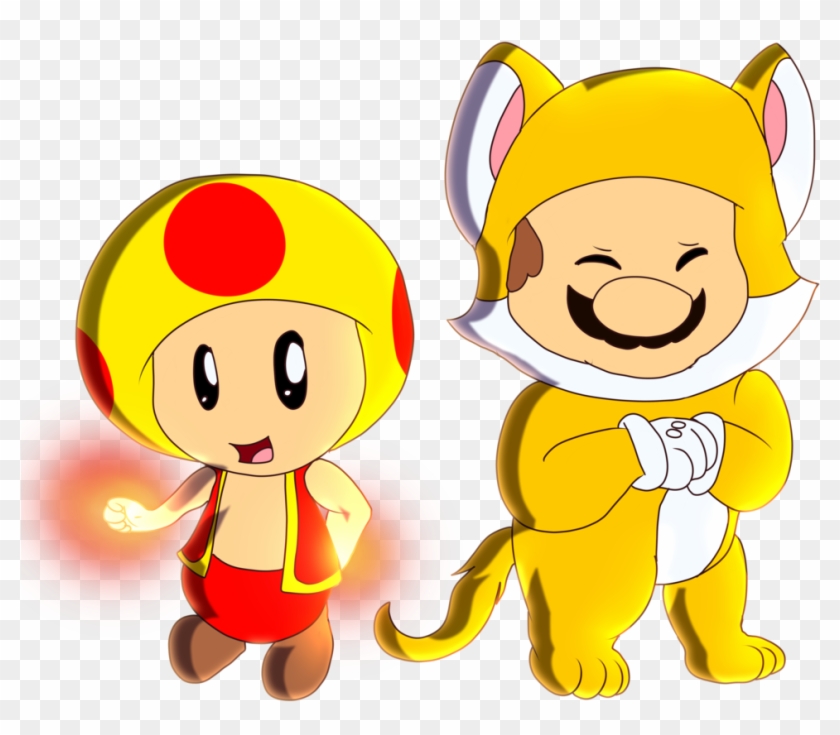 Collab Cat Mario And Fire Yellow Toad By Hg The Hamster - Fire Toad Mario #1104143
