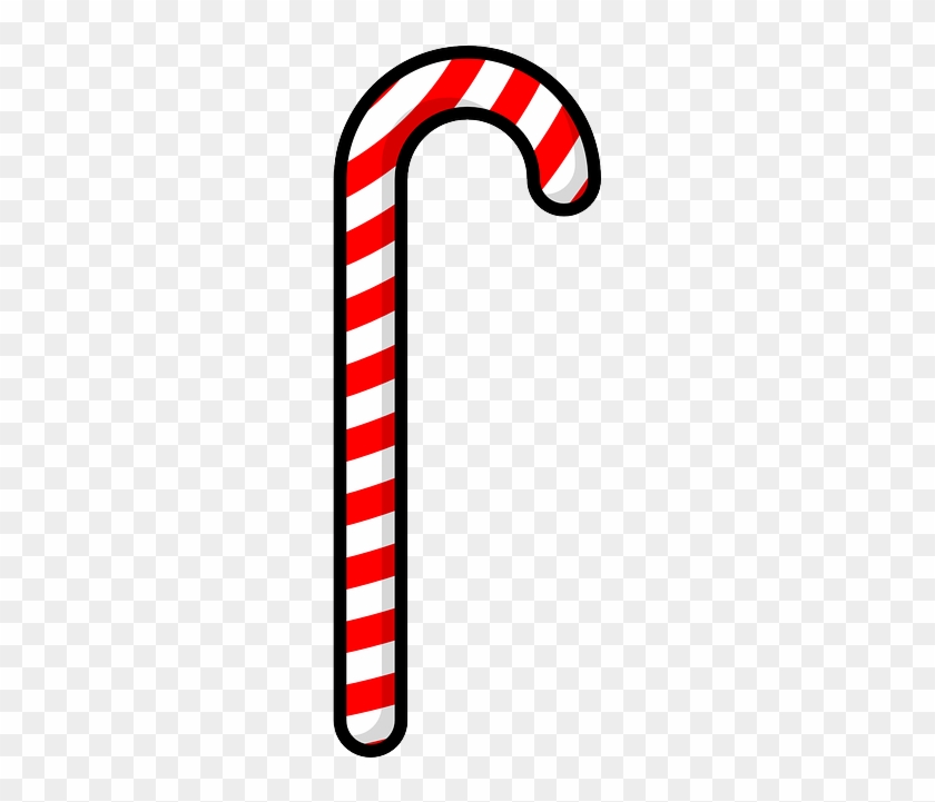Red, Black, White, Cartoon, Candy, Canes, Cane - Red And White Stick #1104387