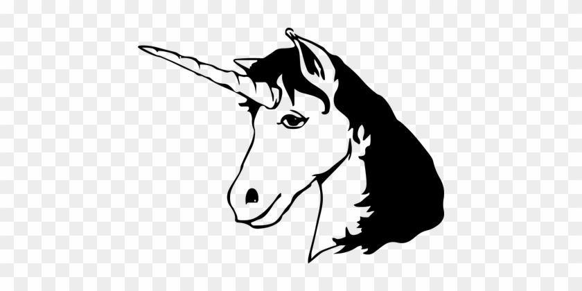 Animal Fictional Head Horse Mythical Silho - Unicorn Head Clip Art #1104578