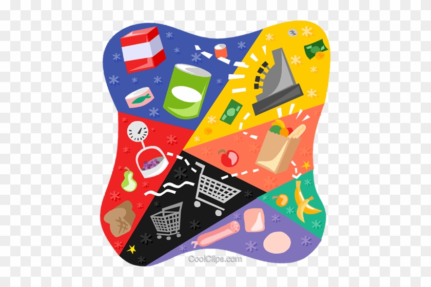 Grocery Shopping Royalty Free Vector Clip Art Illustration - Collage #1104700
