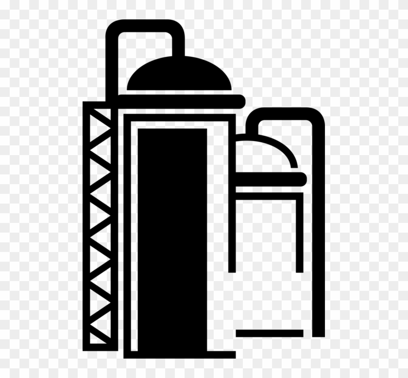 Vector Illustration Of Farm Grain Harvest Storage Silo - Silo #1104707