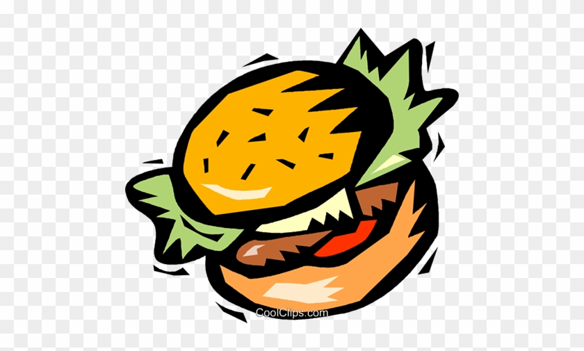 Hamburger With Lettuce And Tomato Royalty Free Vector - Hamburger With Lettuce And Tomato Royalty Free Vector #1104871