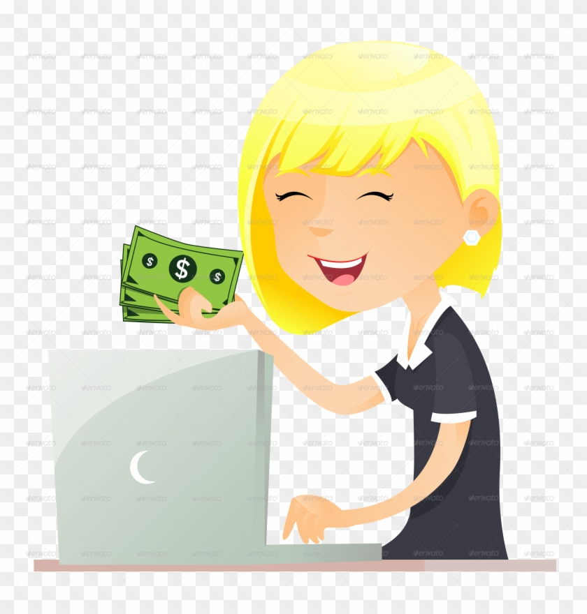 Woman And Computer Png Jpg File/blonde Left Png - Cartoon #1104986