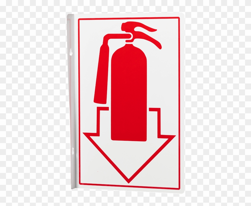 Fire Extinguisher Pictorial Arrow, 8\ - Brady 78260 Fire Extinguisher Sign,14 X 10in,r/wht #1105078