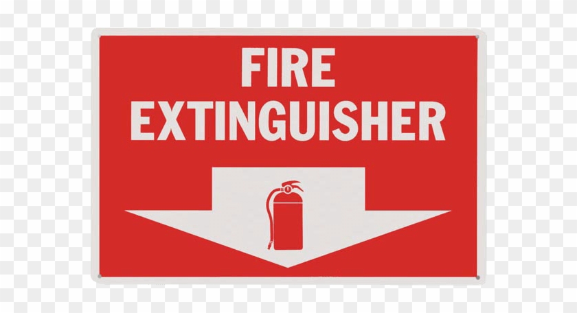 Fire Extinguisher Arrow - Zing Eco Safety Corner Sign, Fire Extinguisher Bilingual, #1105142