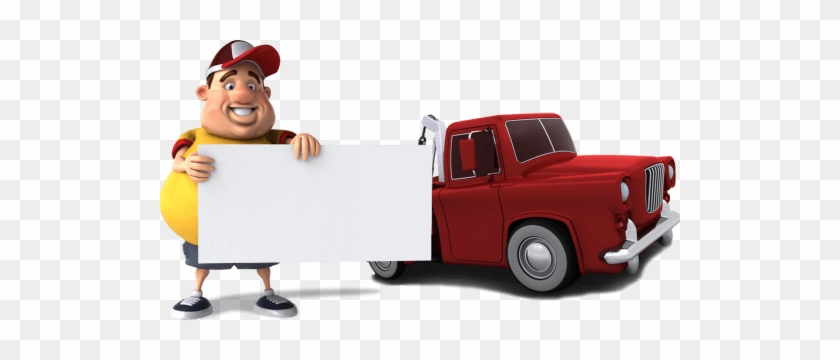 American Trucker Holding White Sign - Man #1105323