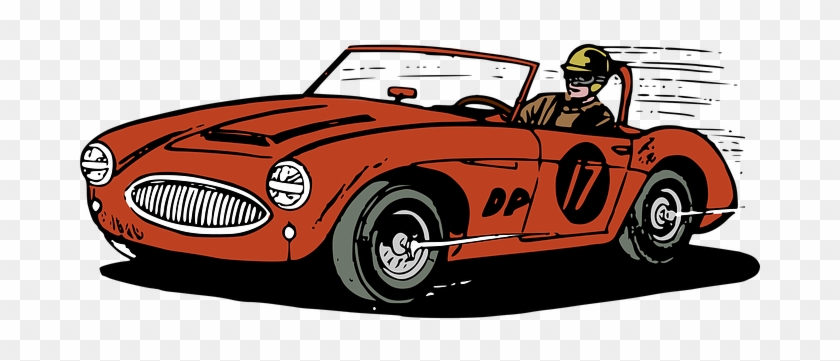 Automobile Car Race Racing Retro Speed Car - Clip Art Race Car #1105382