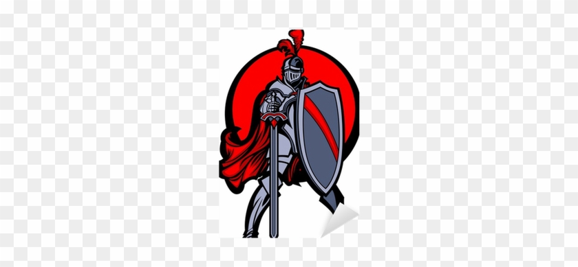 Knight Mascot With Sword And Shield Sticker • Pixers® - Vector Graphics #1105400