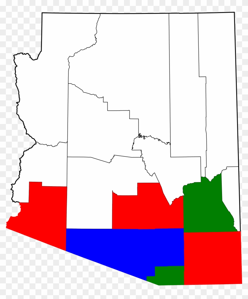 Map Of Arizona Highlighting Gadsden Purchase Counties - Map #1105436