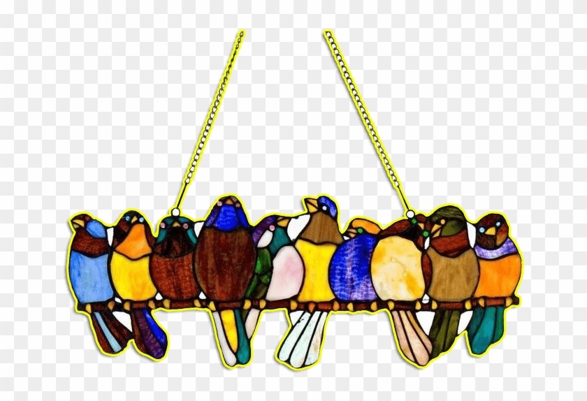 Rana Glass Work - River Of Goods Birds On A Wire Tiffany Style Stained #1105918