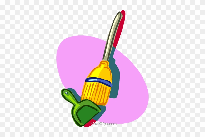 Broom And Dust Pan Royalty Free Vector Clip Art Illustration - Broom And Dustpan Clipart Png #1105968