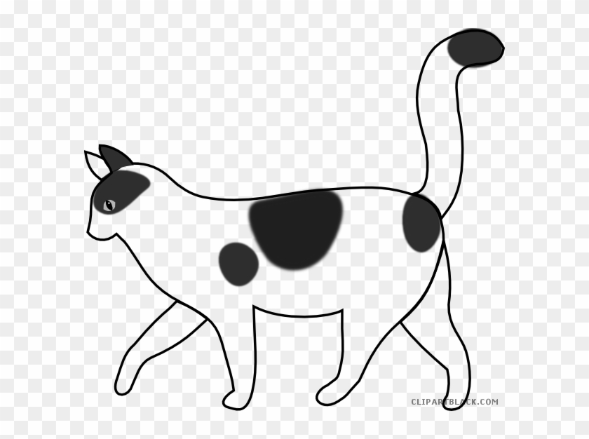 Cat Walking Animal Free Black White Clipart Images - Cat Clip Art Black #1105984
