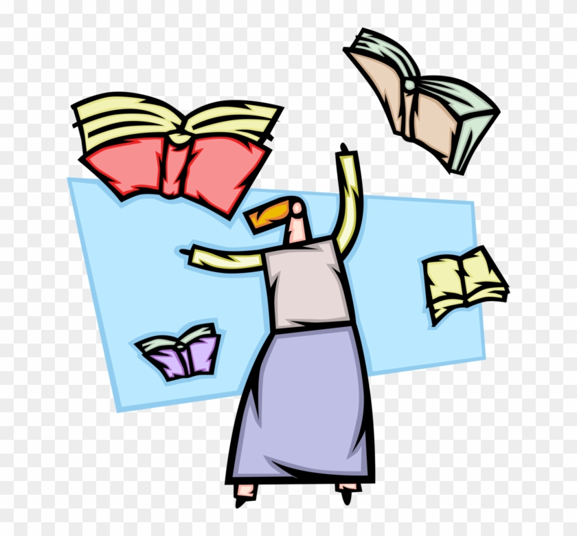 Vector Illustration Of Well Read Knowledgeable Woman - Vector Illustration Of Well Read Knowledgeable Woman #1106070