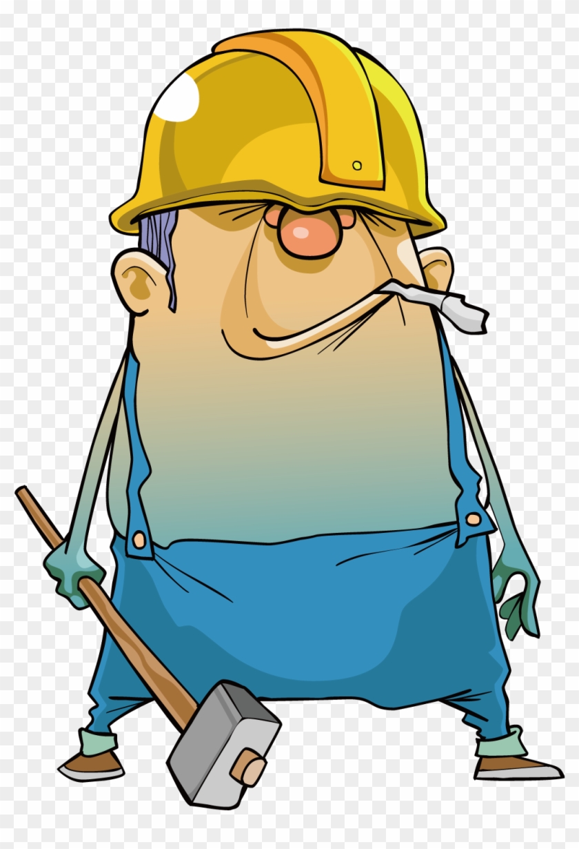 Construction Worker Laborer - Smoking Construction Worker Cartoon #1106095