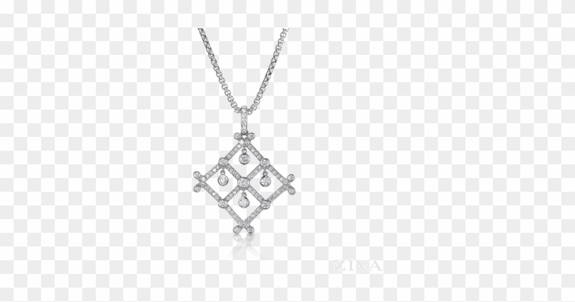 Art Deco Geometrical Diamond Necklace - Locket #1106124