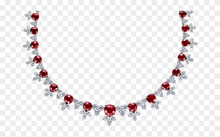 Ruby And Diamond Cluster Necklace - Girocollo Swarovski Verde #1106153