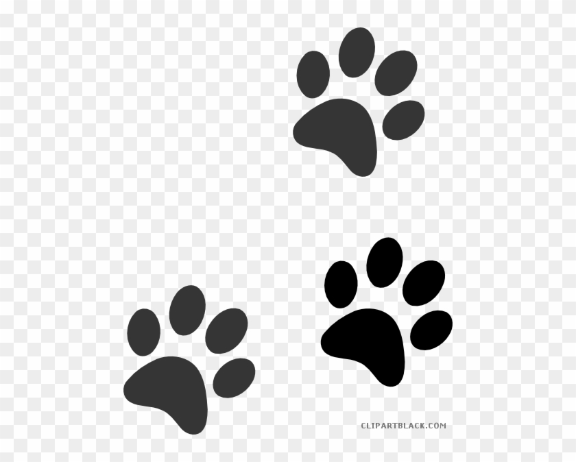 Grayscale Paw Print Animal Free Black White Clipart - Cat Paw Print Vector #1106176