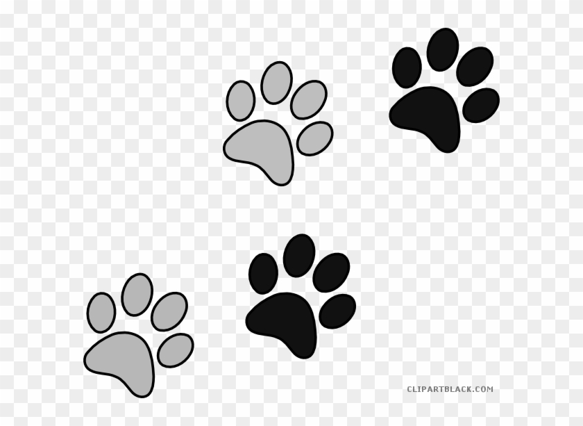Paw Print Animal Free Black White Clipart Images Clipartblack - Dog Paws Transparent #1106183