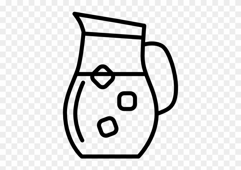 Lemonade Pitcher Free Icon - Water Jar Clipart Black And White #1106283