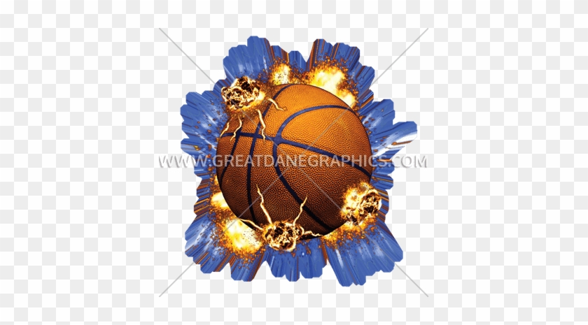 Explosive Basketball - Watercolor Volleyball With Fire Spots T-shirt, Vb-80008 #1106517