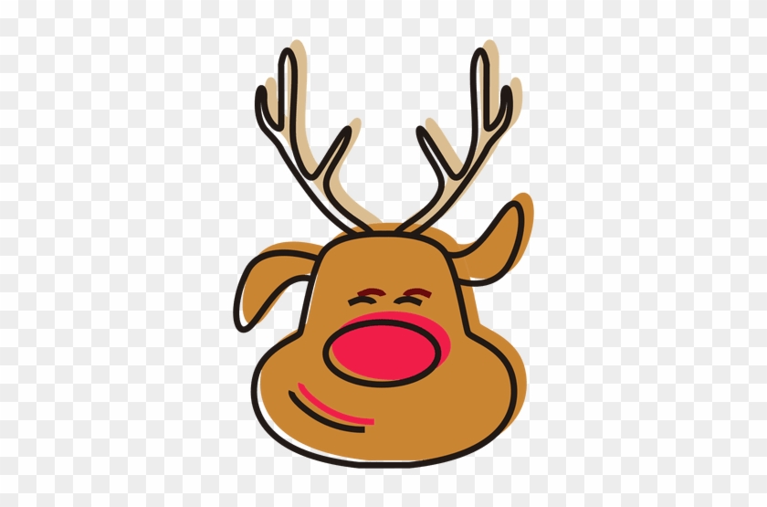 Reindeer Head Cartoon Icon 21 Transparent Png - Cartoon #1106908