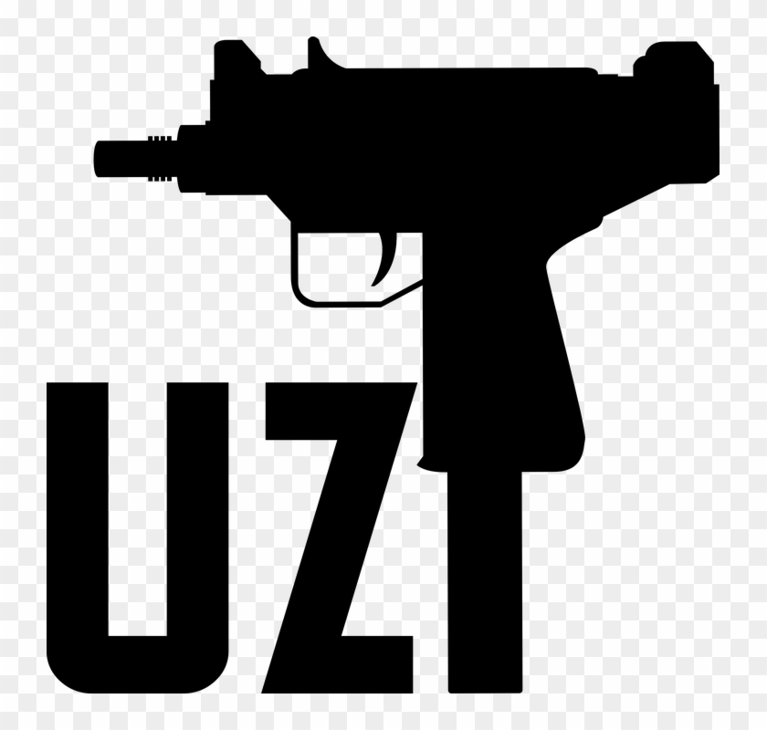 Digital Clipart Silhouettes Guns, Weapon Ak-47 - Uzi Gun Vector #1107203