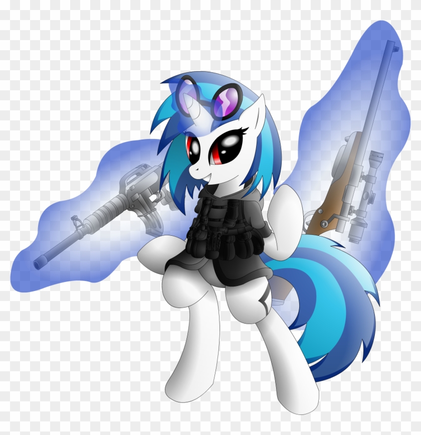 Pony Derpy Hooves Rarity Mammal Vertebrate Horse Like - Vinyl Scratch With Guns #1107239