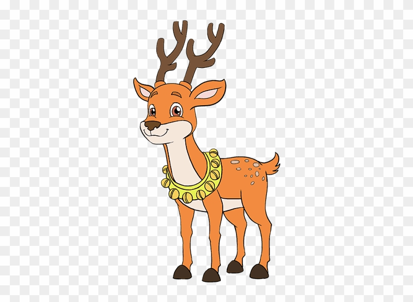 Drawn Cartoon Deer - Cartoon Reindeer #1107272