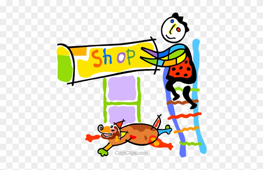 Shop Owner Royalty Free Vector Clip Art Illustration - Cartoon #1107274