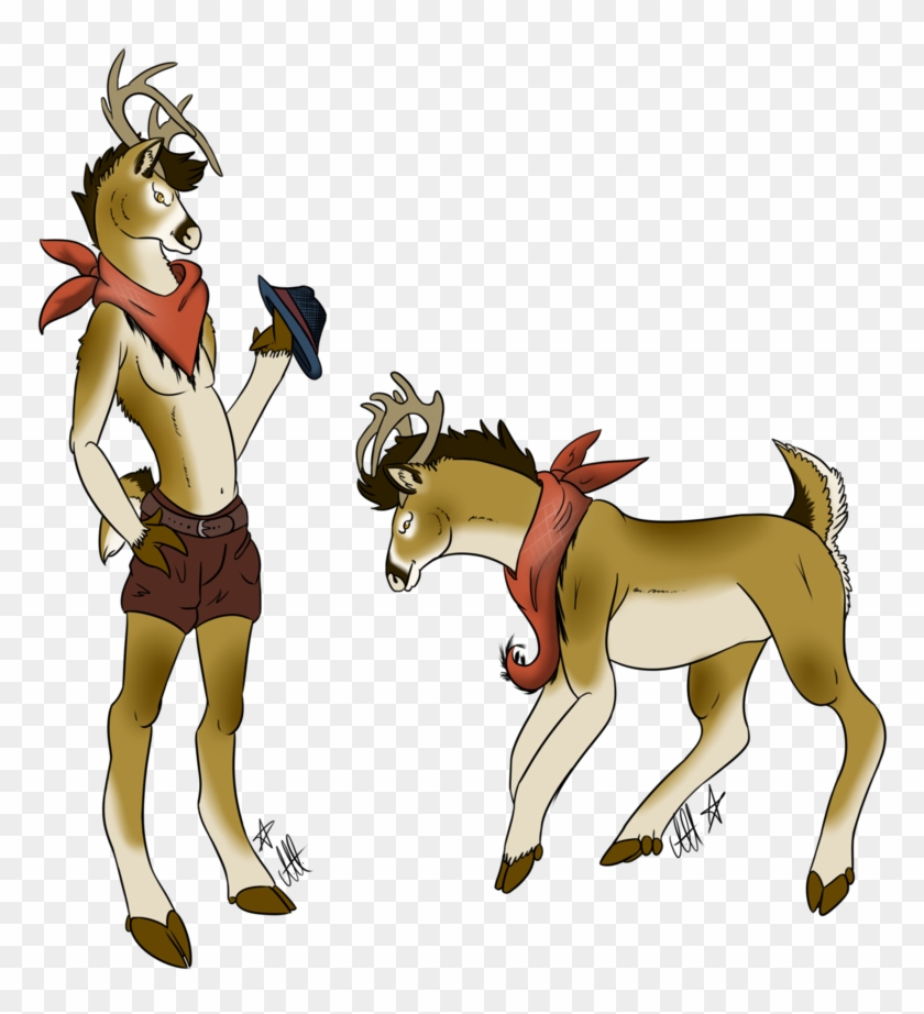 Deer Anthro With Feral Form - Anthro And Feral Form #1107309