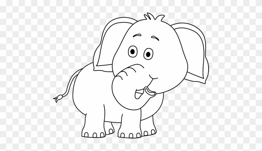 Black And White Elephant Looking Behind - Elephant Clipart Black And White Png #1107367