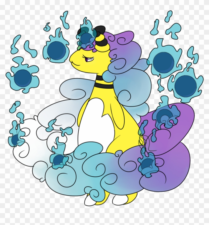 Mega Ampharos And Gastly Fusion By Lerfeon - Cartoon #1107374