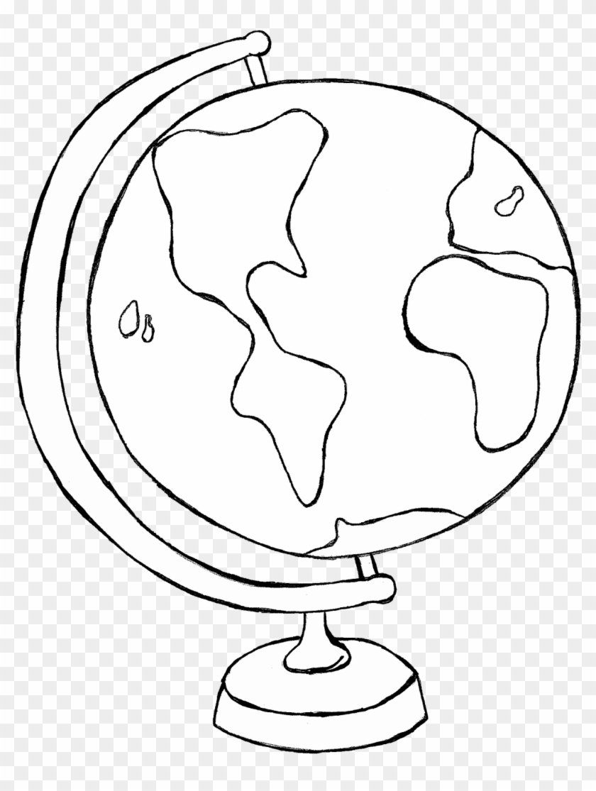 Clip Art Of World Clipart 2 Image - Clipart Black And White Globe #1107381
