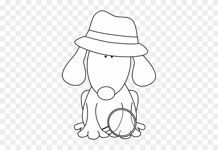 Black And White Detective Dog - Outline Of Detective #1107419