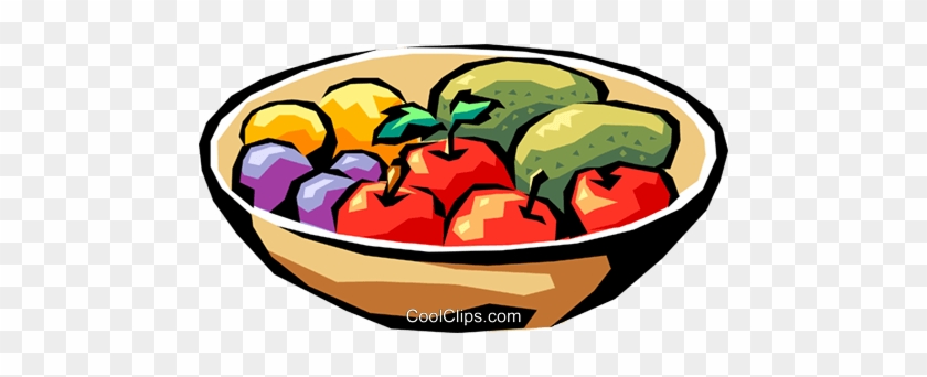 Fruit Bowl Royalty Free Vector Clip Art Illustration - Fruits And Vegetables Clip Art #1108051