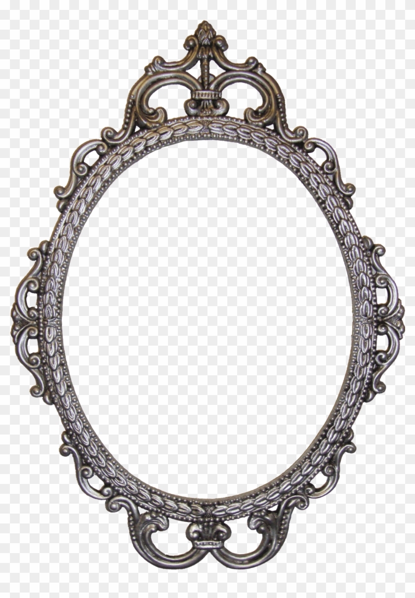 Silver Mirror Clipart - Old Picture Frames Oval #1108117